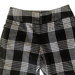 Worthington Black White Plaid Slim Pants Women’s Size 4 Career Ankle Trousers